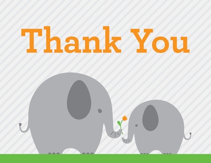 Blue Elephants Thank You Cards