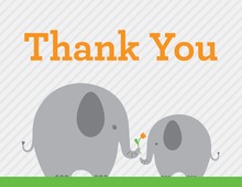 Grey Elephants Thank You Cards