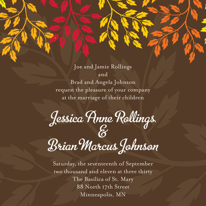 Colorful Modern Leaves RSVP Cards