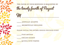 Colorful Modern Leaves RSVP Cards