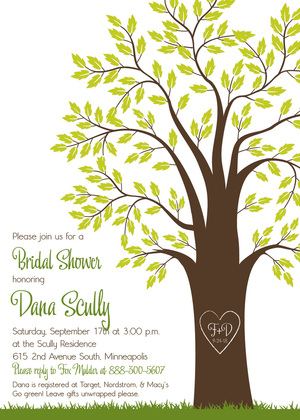 Beautiful Fall Leaves Big Tree Wedding Invitations