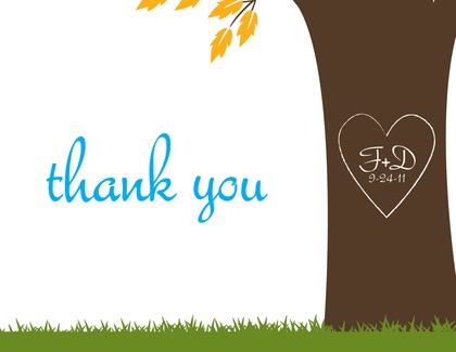 Rich Brown Leaves Thank You Cards