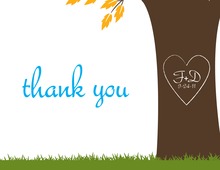 Inspiring Green-Sage Leaves Thank You Cards