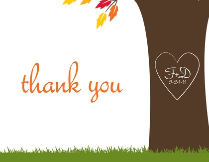 Rich Brown Leaves Thank You Cards