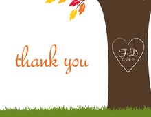 Beautiful Fall Leaves Thank You Cards