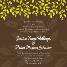 Modern Green Spring Leaves Beautiful Invitations