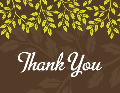 Colorful Leaves Brown Thank You Cards