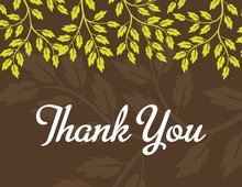 Modern Green Leaves Thank You Cards