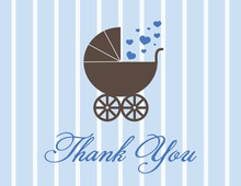 Love Carriage Blue Thank You Cards