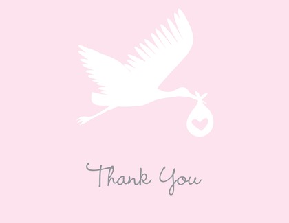 Flying Stork Blue Thank You Cards
