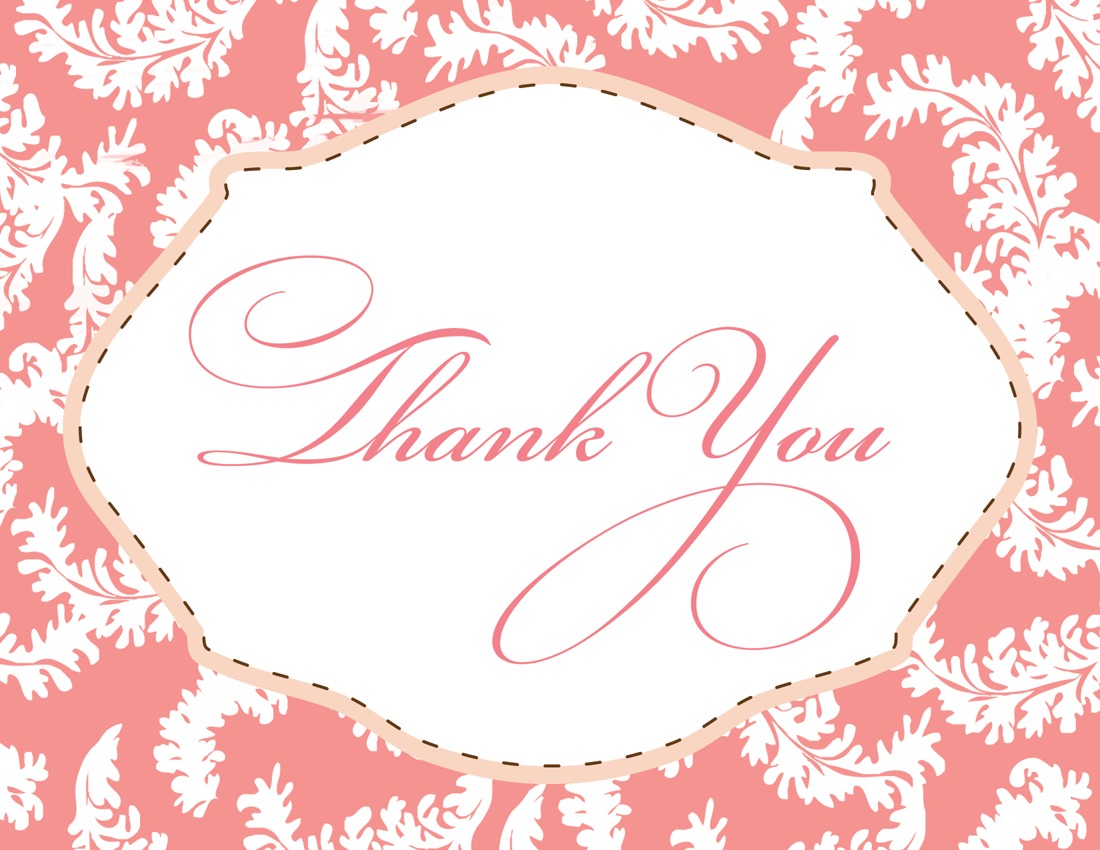 Pink Baby Frame Thank You Cards