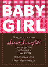 BABY GIRL Block Script Invitation