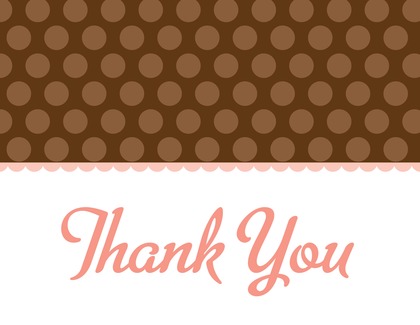 Brown Polka Dots Blue Thank You Cards