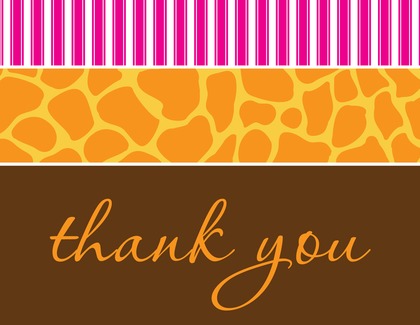 Wild Skin Animals Blue Thank You Cards