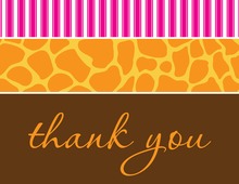 Wild Skin Animals Pink Thank You Cards