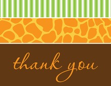 Wild Skin Animals Green Thank You Cards