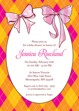 Argyle Oval Pink-Orange Invitation