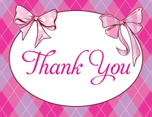 Two Pink Bows Thank You Cards