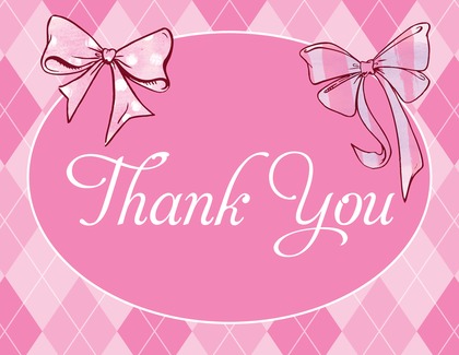 Two Pink Bows Thank You Cards