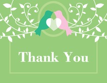 Mama Bird Green Thank You Cards