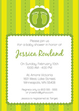 Contemporary Baby Feet Circle Shower Invites