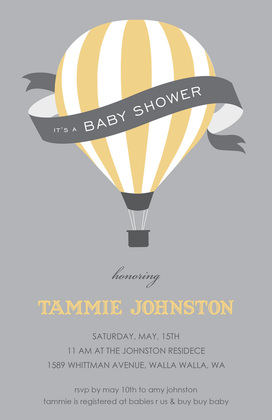 Baby Girl Balloon Shower Invitations