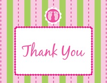 Footprint Pink Thank You Cards