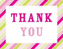 Multicolor Pink Stripes Thank You Cards