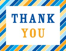 Multicolor Blue Stripes Thank You Cards