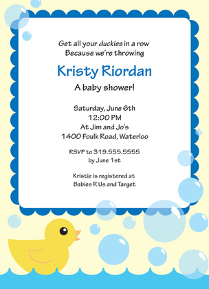 Classy Rubber Ducky Invitations