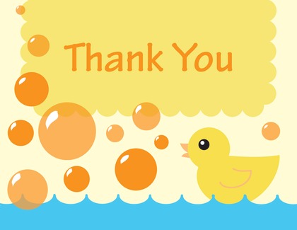 Duck Pink Bubbles Thank You Cards