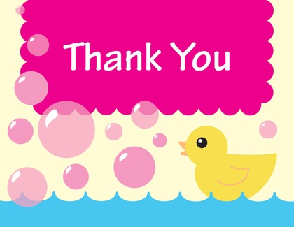 Duck Yellow Bubbles Thank You Cards