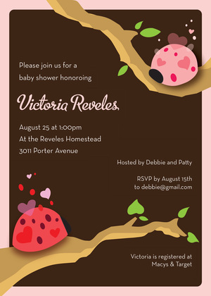 Modern Lovely Bugs Invitation