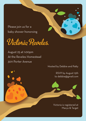 Modern Lovely Bugs Invitation