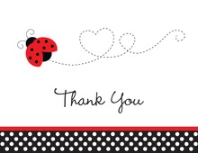 Cute Flying Ladybug Thank You Cards