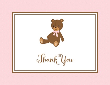 Cuddly Teddy Bear Pink Invitations