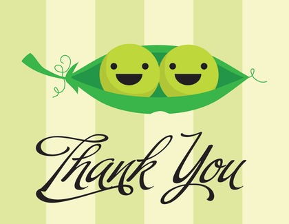 Peas in Pod Blue Thank You Cards