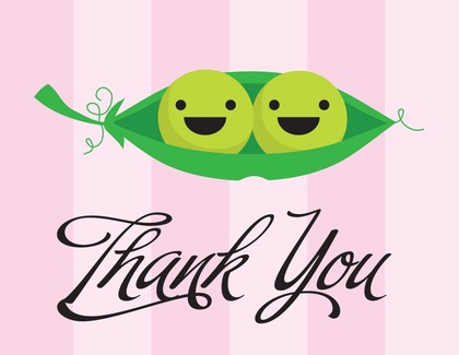 Peas in Pod Blue Thank You Cards