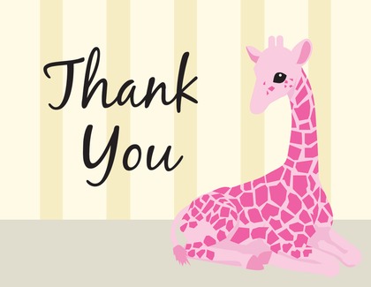 Pink Baby Giraffe Square Stickers