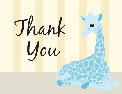 Pink Baby Girrafe Thank You Cards