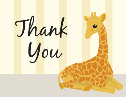 Blue Baby Giraffe Thank You Cards