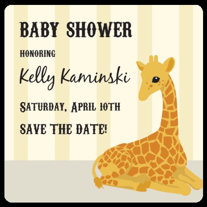 Trendy Baby Giraffe Invitation