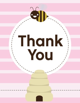 Mom-to-bee Blue Thank You Cards