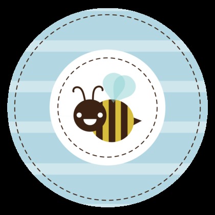 Honey Bee Blue Stripes Invitation