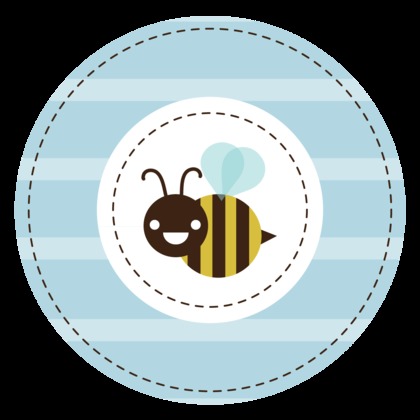 Honey Bee Blue Stripes Invitation