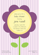 Purple Flower Stripes Invitation