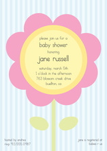 Pink Flower Stripes Invitation