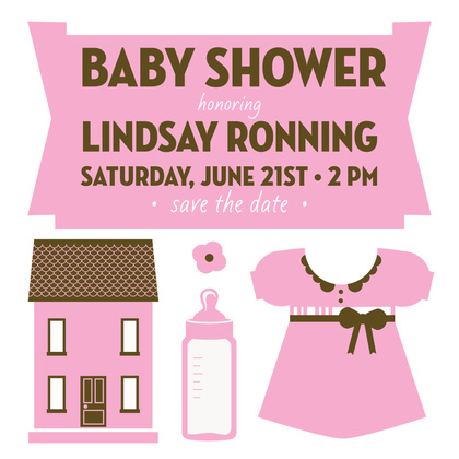 Baby Shower Girl Elements Invitation