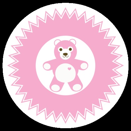 Pink Baby Elements Square Stickers