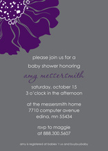 Delightful Purple Blossom In Grey Wedding Invitations